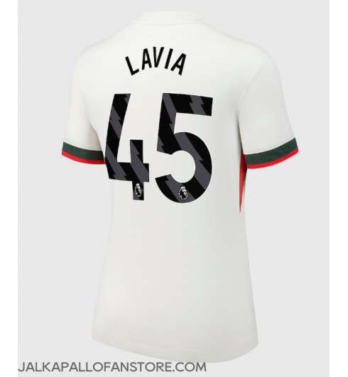 Chelsea Romeo Lavia #45 Vieraspaita Naisten 2025-26 Lyhythihainen Chelsea Romeo Lavia #45 Vieraspaita Naisten 2025-26 Lyhythihainen